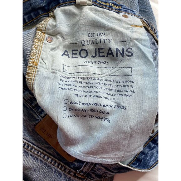 American Eagle Outfitters AEO Distressed Blue Denim Straight Jeans Men's size 29 - Picture 13 of 15